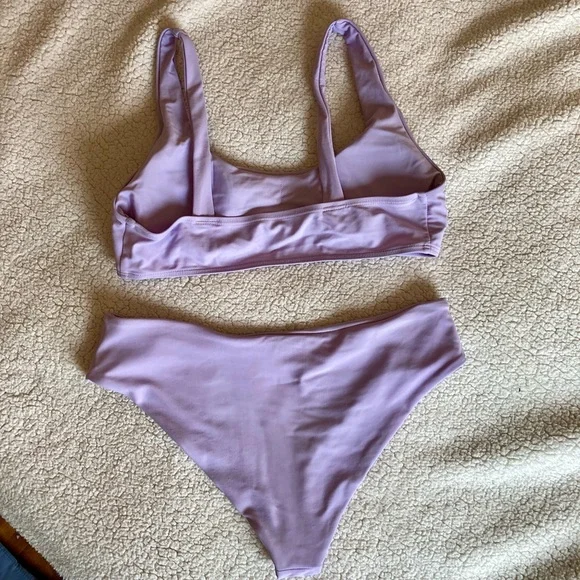 SHEIN Womens Bathing Suit LOT Tops Bottom Size Medium Purple Pink Beach Summer - Picture 6 of 10